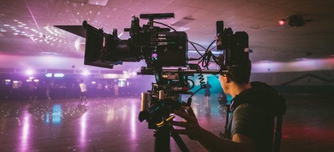 film crew in observatory