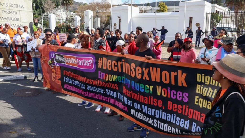 Sex workers picket at Parliament ahead of elections