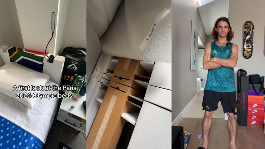 Watch: SA athlete shows return of Olympic 'anti-sex' cardboard beds