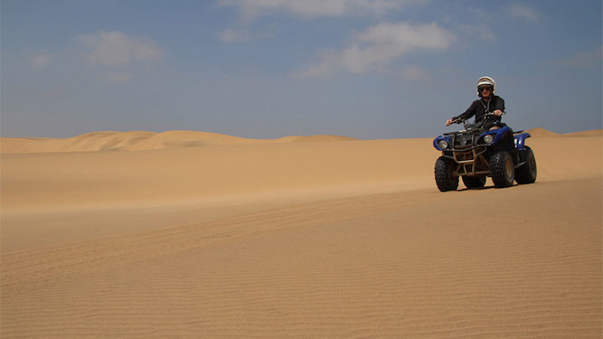 Quad biking and sandboarding the dunes of the Western Cape