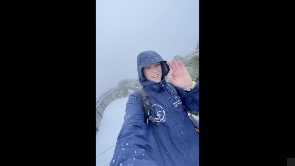 snow on table mountain