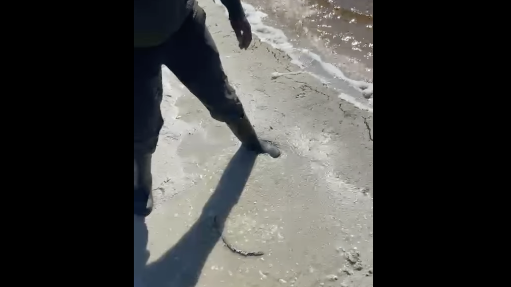 Noordhoek beach sinking sand